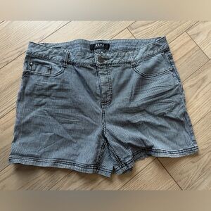 Navy and White Striped Jean Shorts